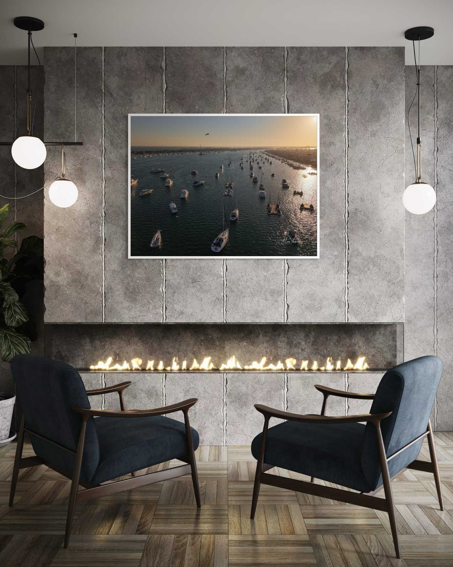 Bird in Flight at Sunset