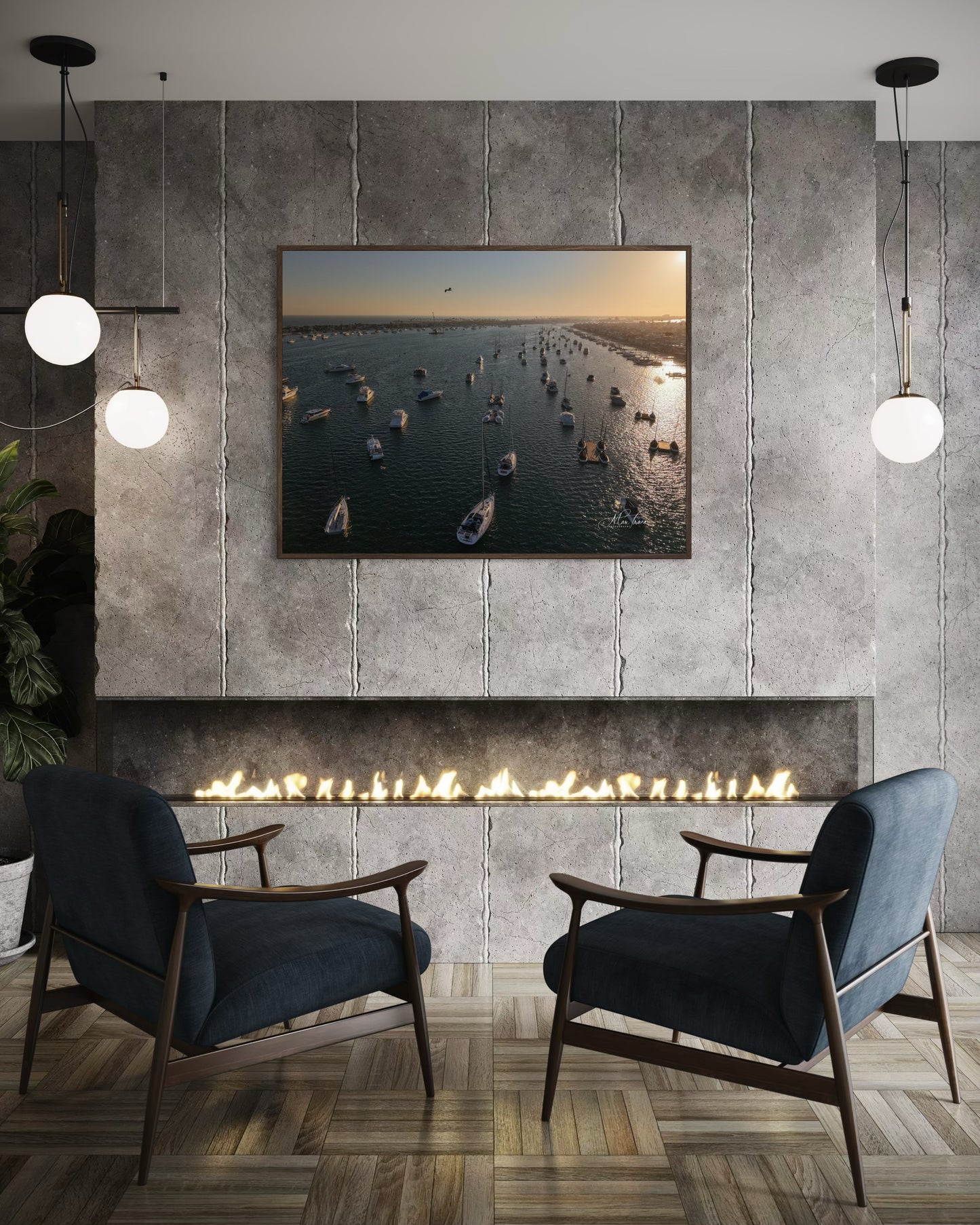 Bird in Flight at Sunset